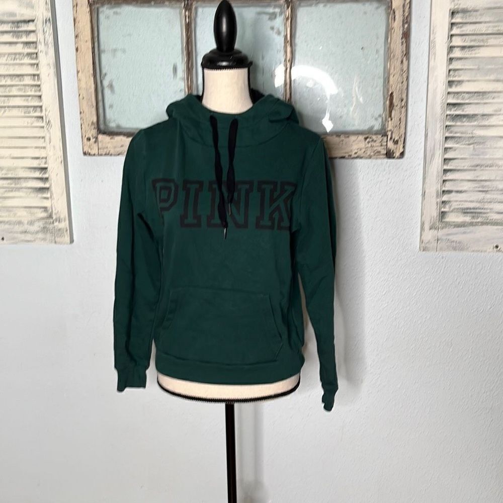 Pink Victoria’s Secret Women's Green Hooded Long Sleeve Sweatshirt Size Small NW